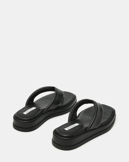 Steve Madden BELLA Black Thong Square-Toe Platform Women's Sandal