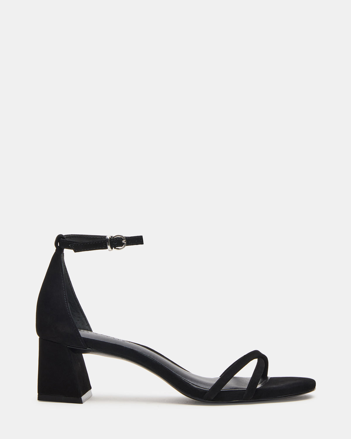 Steve Madden RAE Black Nubuck Strappy Block Heel Women's Sandal
