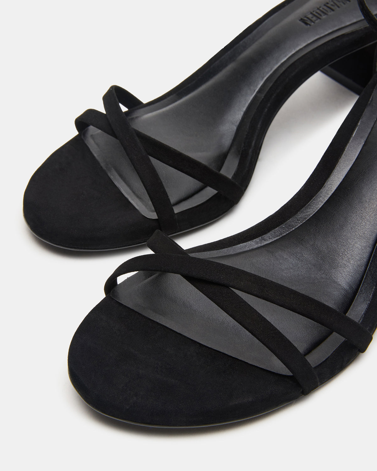Steve Madden RAE Black Nubuck Strappy Block Heel Women's Sandal