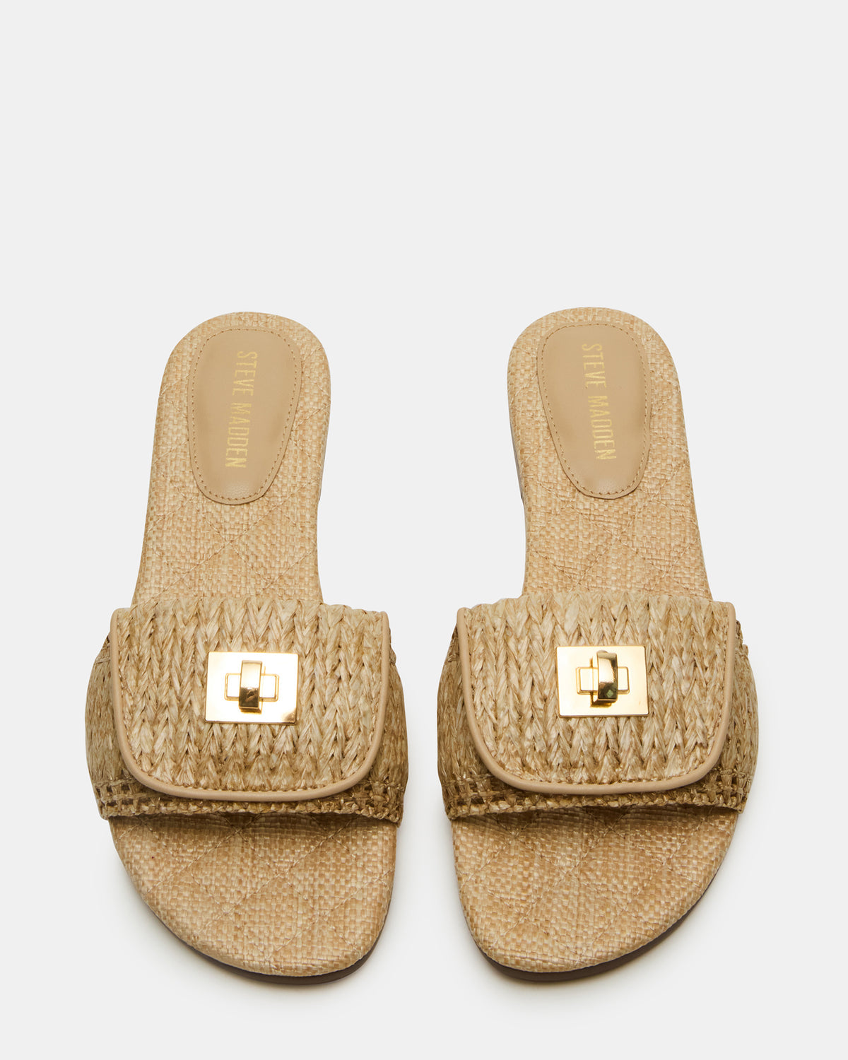 Steve Madden MORELAND Natural Raffia Slide Women's Sandal