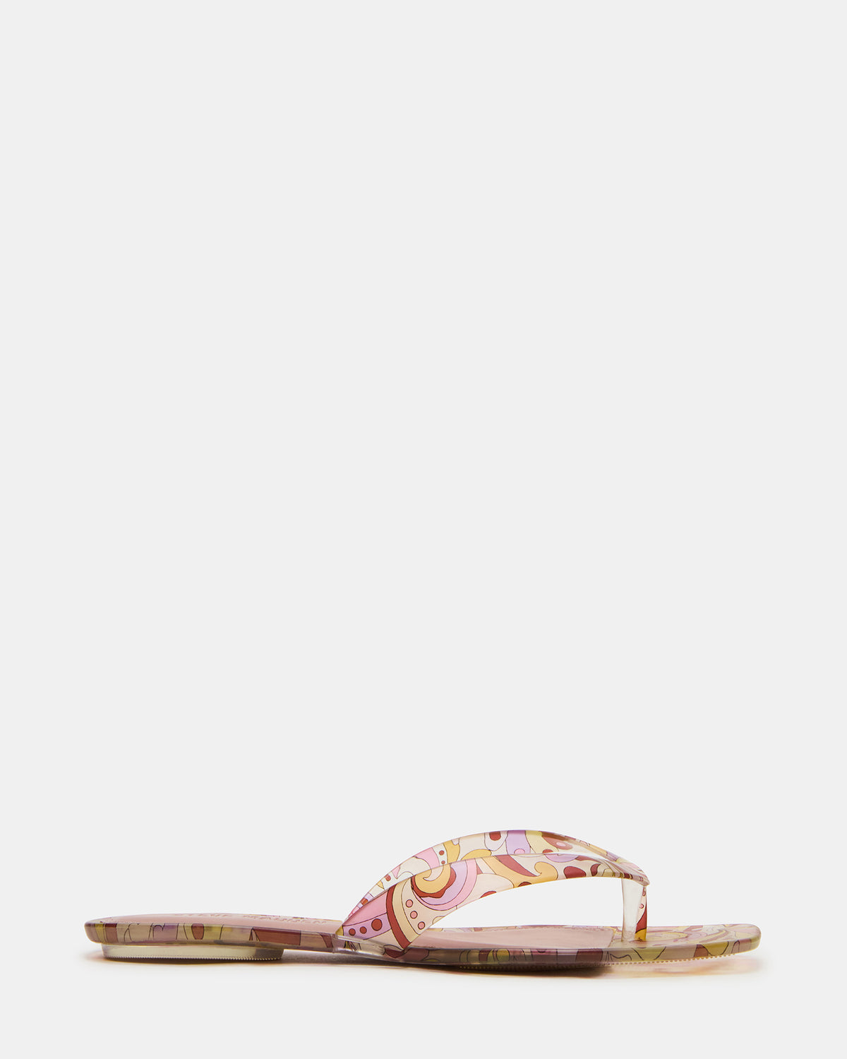 Steve Madden TRELLA Jelly Pink Print Square-Toe Thong Women's Sandal