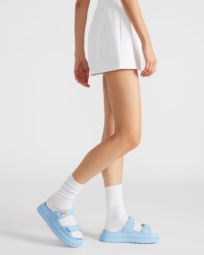 Steve Madden BIGSCHMONA JELLY Light Blue Women's Platform Slide Sandal