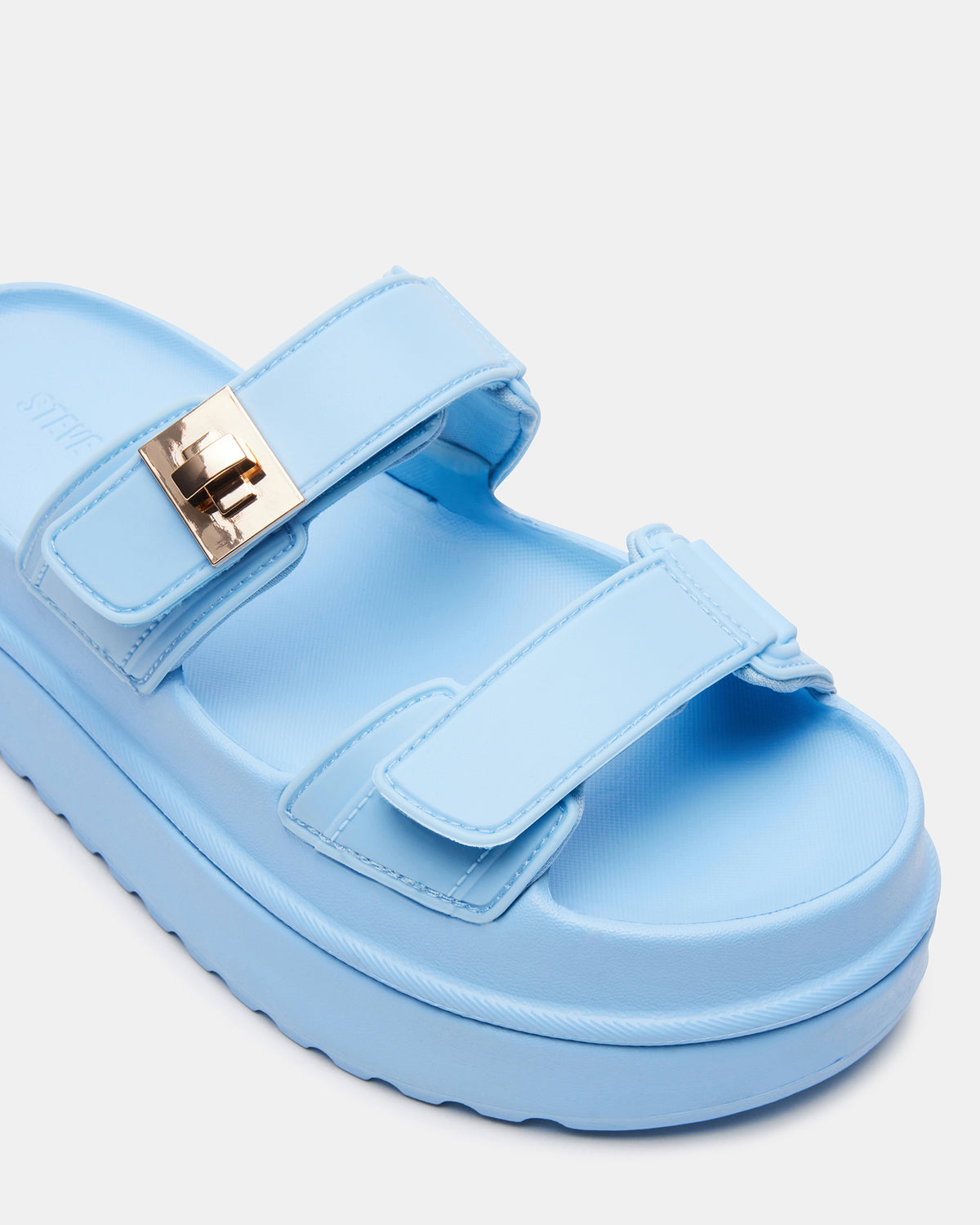 Steve Madden BIGSCHMONA JELLY Light Blue Women's Platform Slide Sandal
