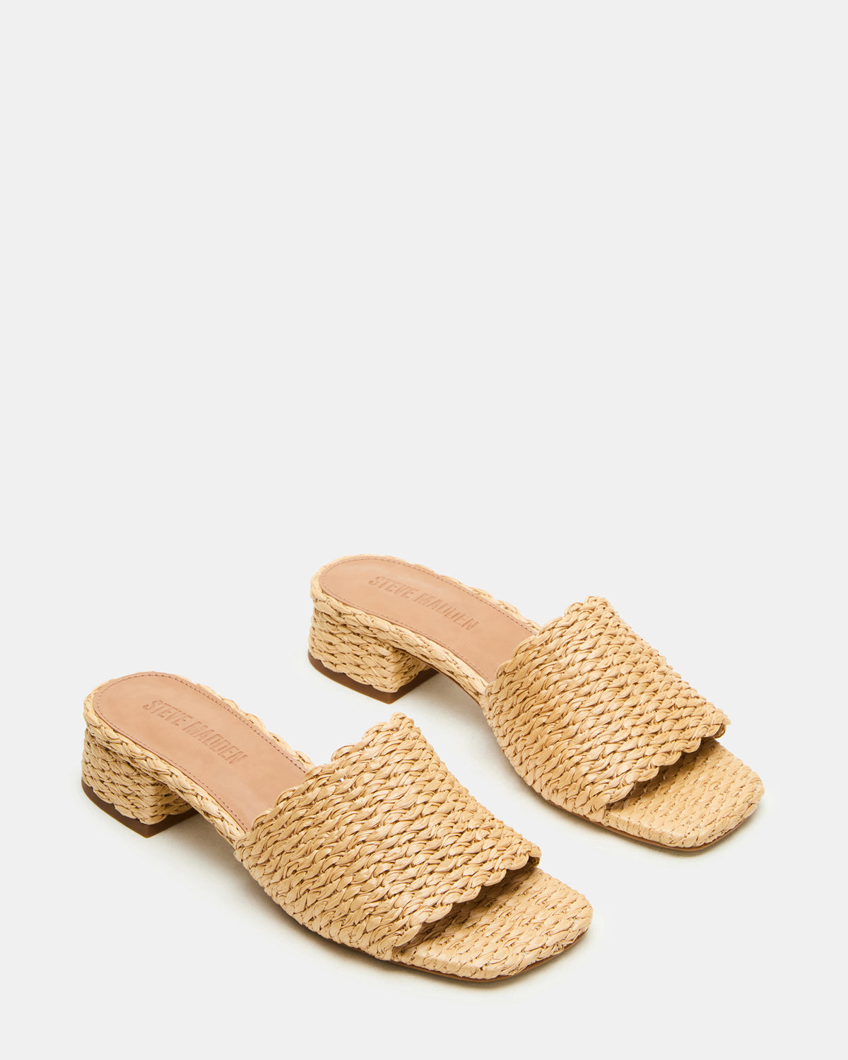 Steve Madden MONTGOMERY Raffia Square-Toe Slide Mule Women's Sandal