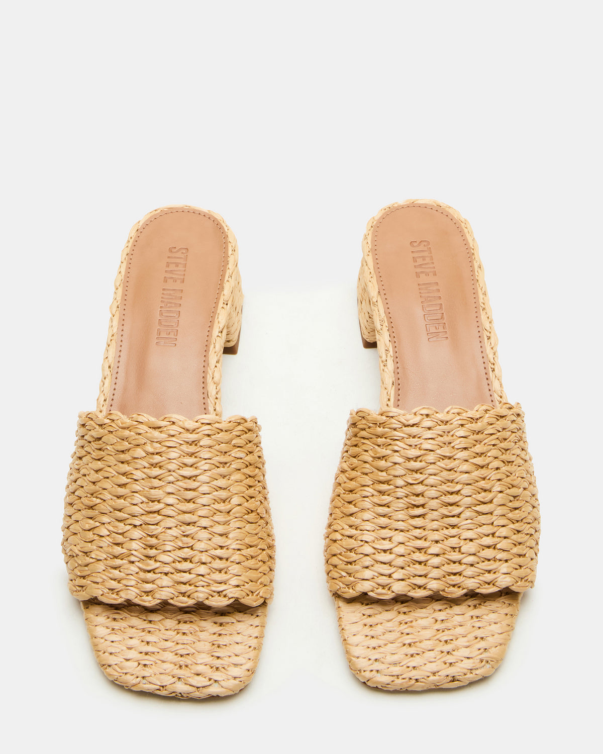 Steve Madden MONTGOMERY Raffia Square-Toe Slide Mule Women's Sandal