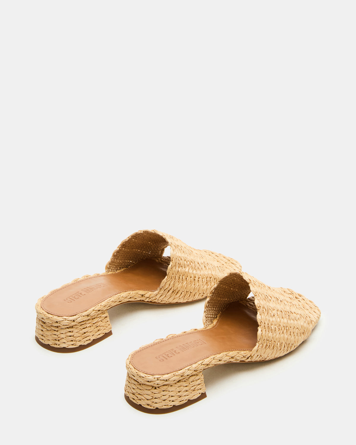 Steve Madden MONTGOMERY Raffia Square-Toe Slide Mule Women's Sandal