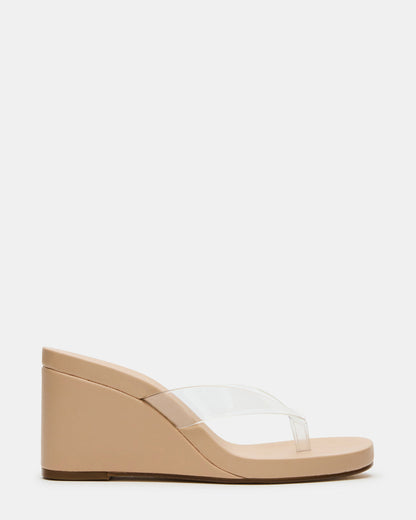 Steve Madden PLAYING Clear Thong Wedge Women's Sandal