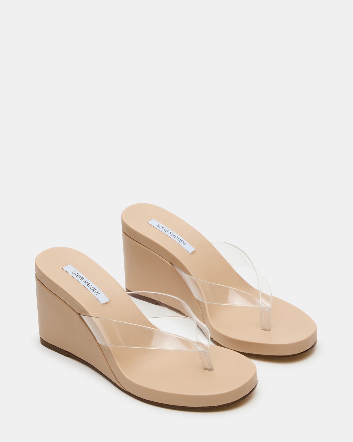 Steve Madden PLAYING Clear Thong Wedge Women's Sandal