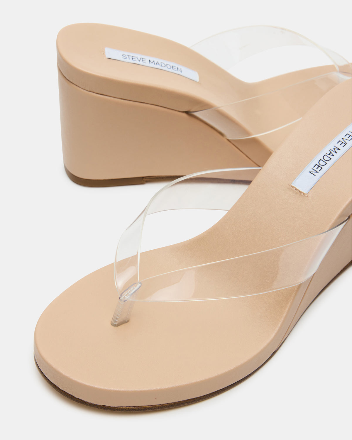 Steve Madden PLAYING Clear Thong Wedge Women's Sandal