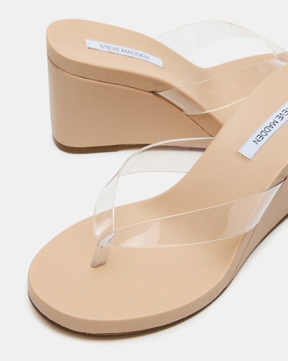 Steve Madden PLAYING Clear Thong Wedge Women's Sandal