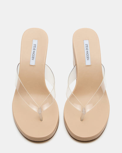 Steve Madden PLAYING Clear Thong Wedge Women's Sandal