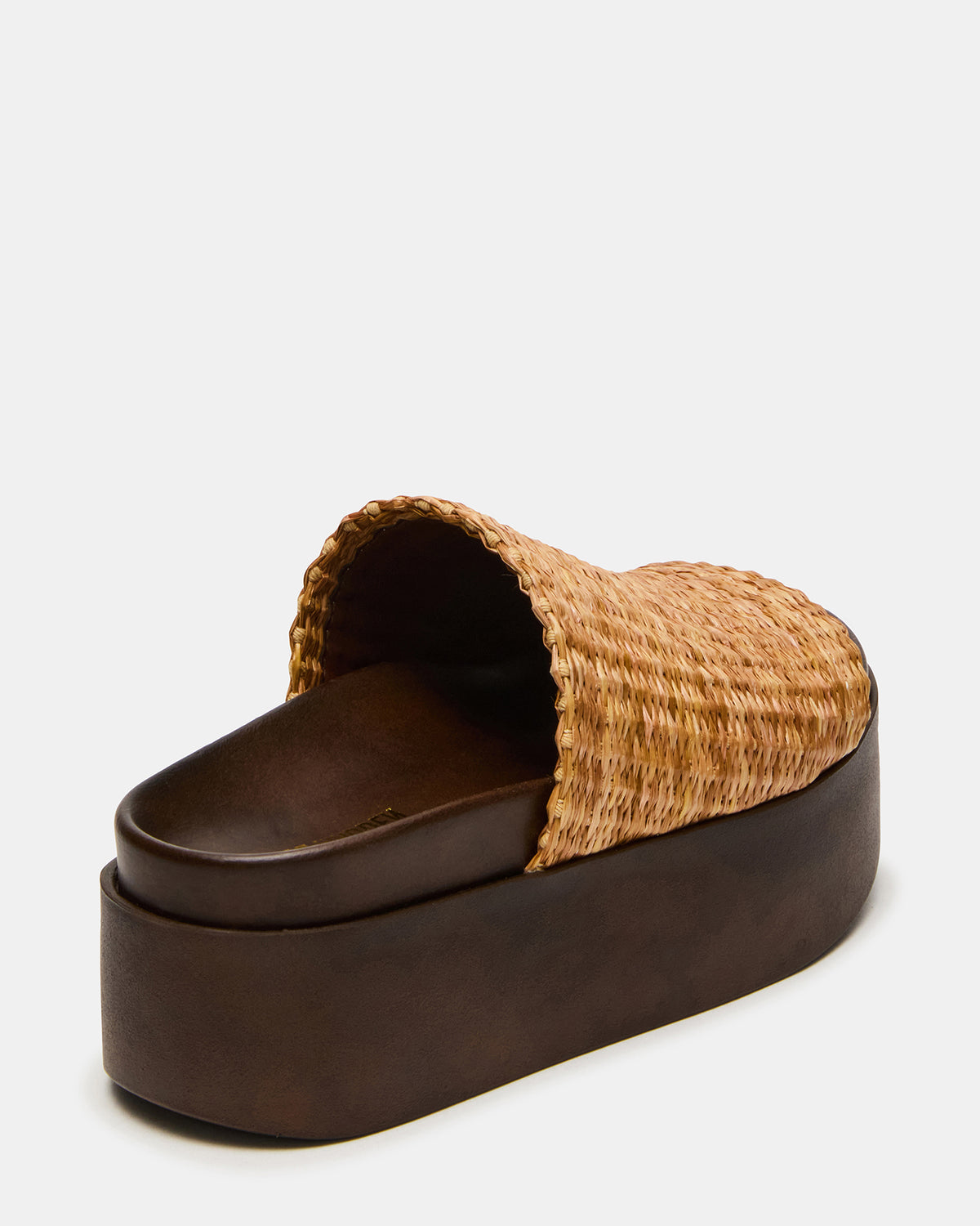 Steve Madden ARWEN Natural Raffia Platform Footbed Slide Chunky Women's Sandal
