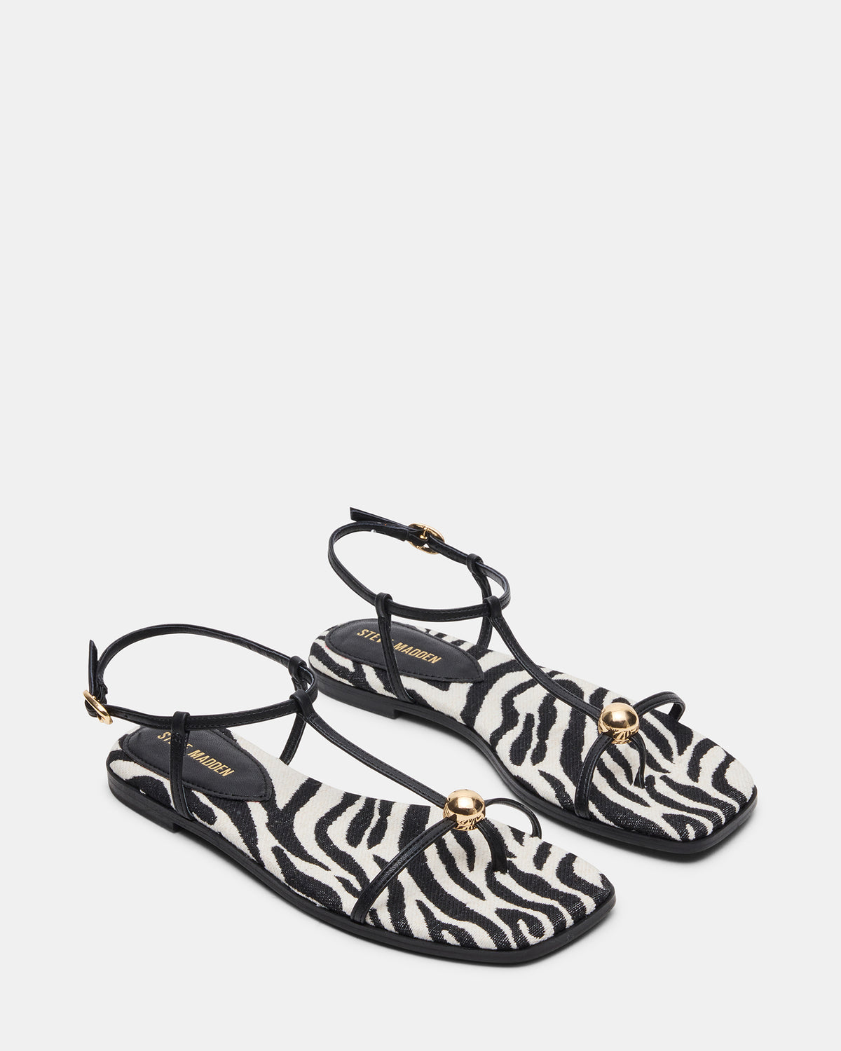 Steve Madden RITZY Zebra Square-Toe Strappy Women's Sandal