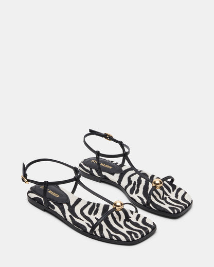 Steve Madden RITZY Zebra Square-Toe Strappy Women's Sandal