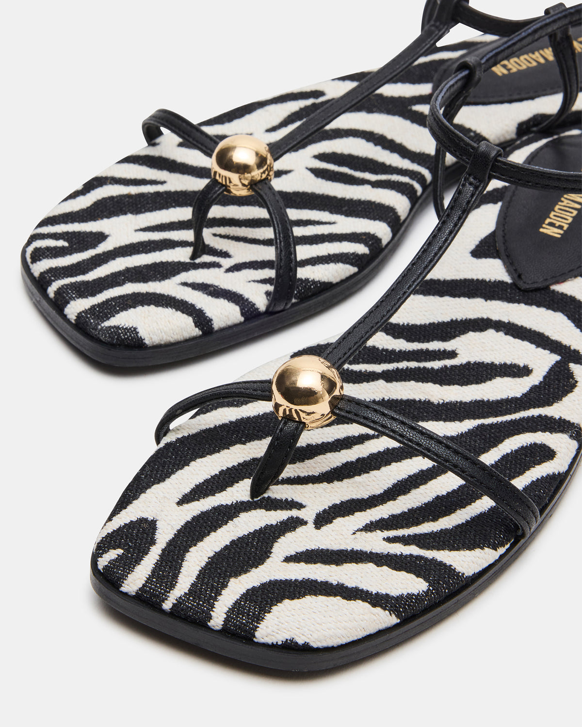 Steve Madden RITZY Zebra Square-Toe Strappy Women's Sandal