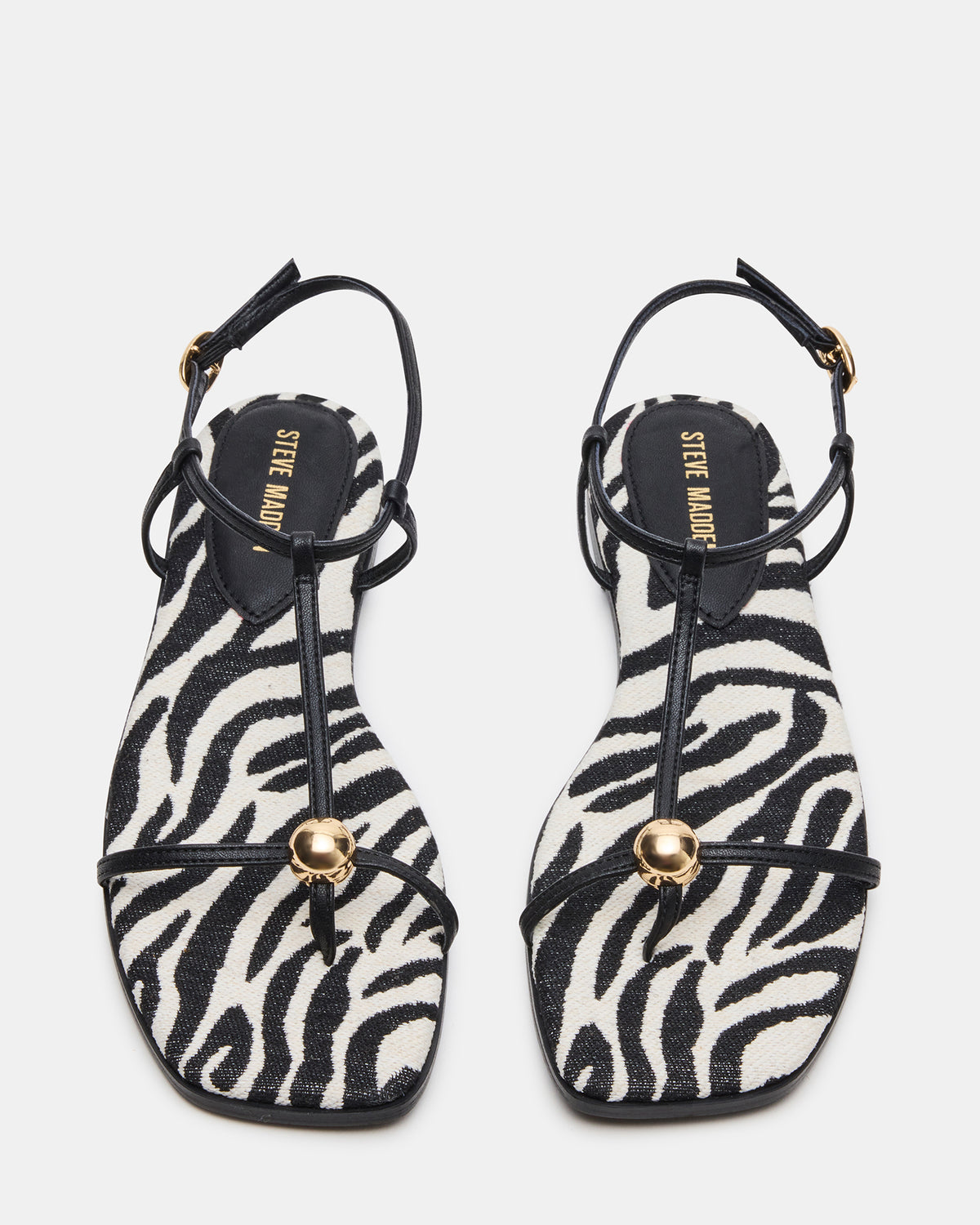 Steve Madden RITZY Zebra Square-Toe Strappy Women's Sandal