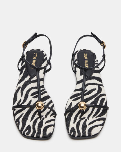 Steve Madden RITZY Zebra Square-Toe Strappy Women's Sandal