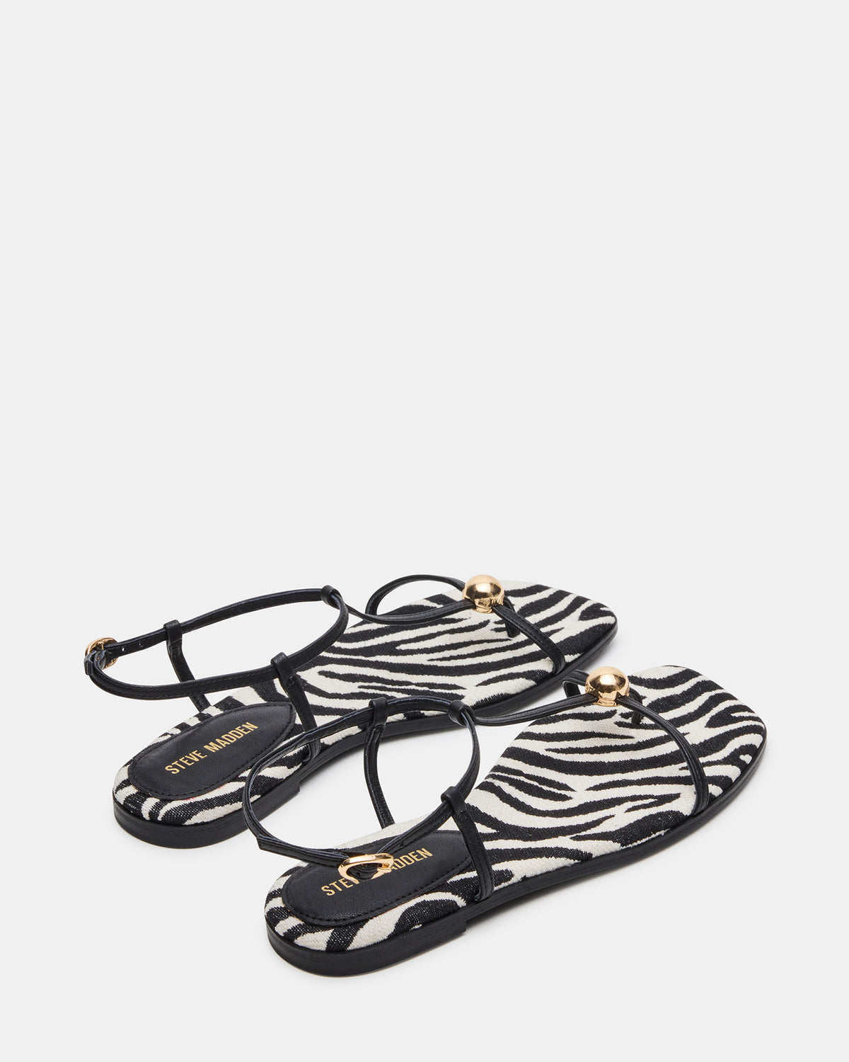 Steve Madden RITZY Zebra Square-Toe Strappy Women's Sandal