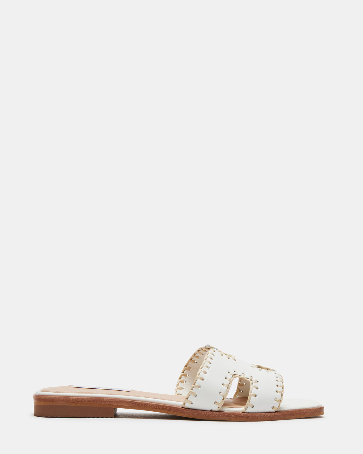Steve Madden HADYN Woven White Leather Sandal | Women's Designer Sandals