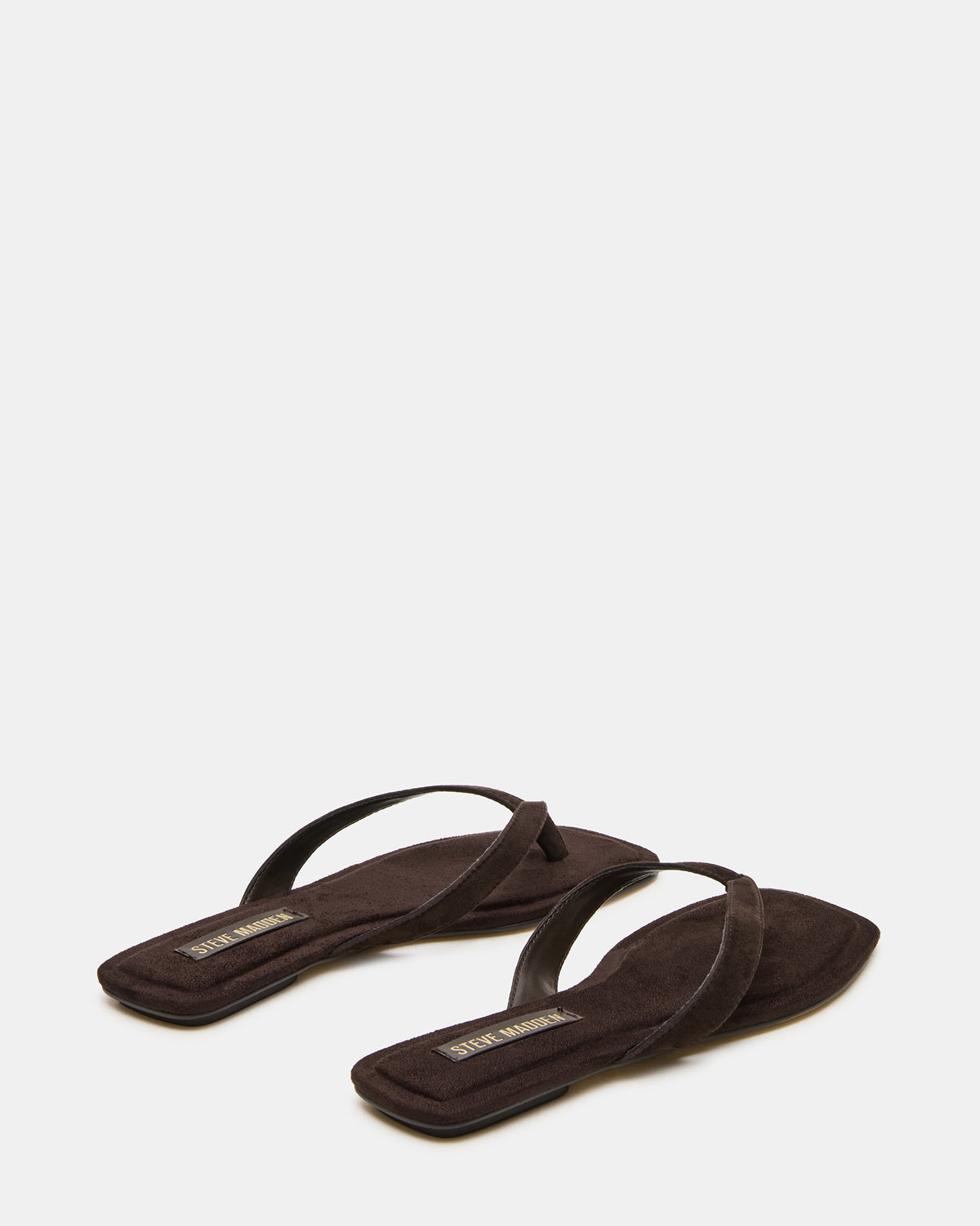 Steve Madden TRELLA Brown Suede Square-Toe Thong Women's Sandal