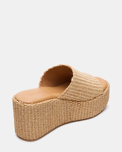 Steve Madden JETTY Raffia Platform Wedge Women's Sandal