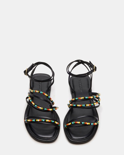 Steve Madden VIMA Black Multi Strappy Multi-Colored Women's Sandal