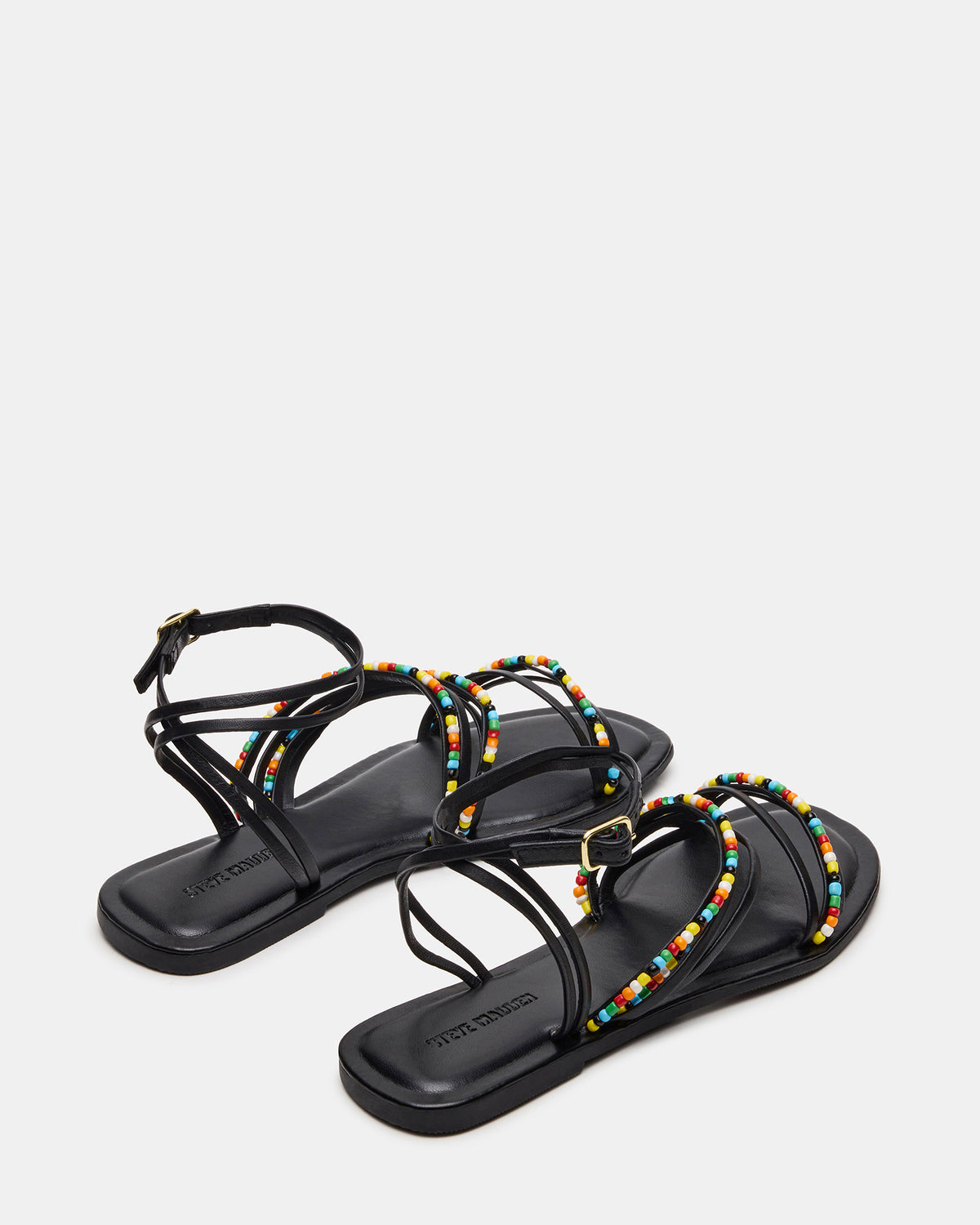 Steve Madden VIMA Black Multi Strappy Multi-Colored Women's Sandal