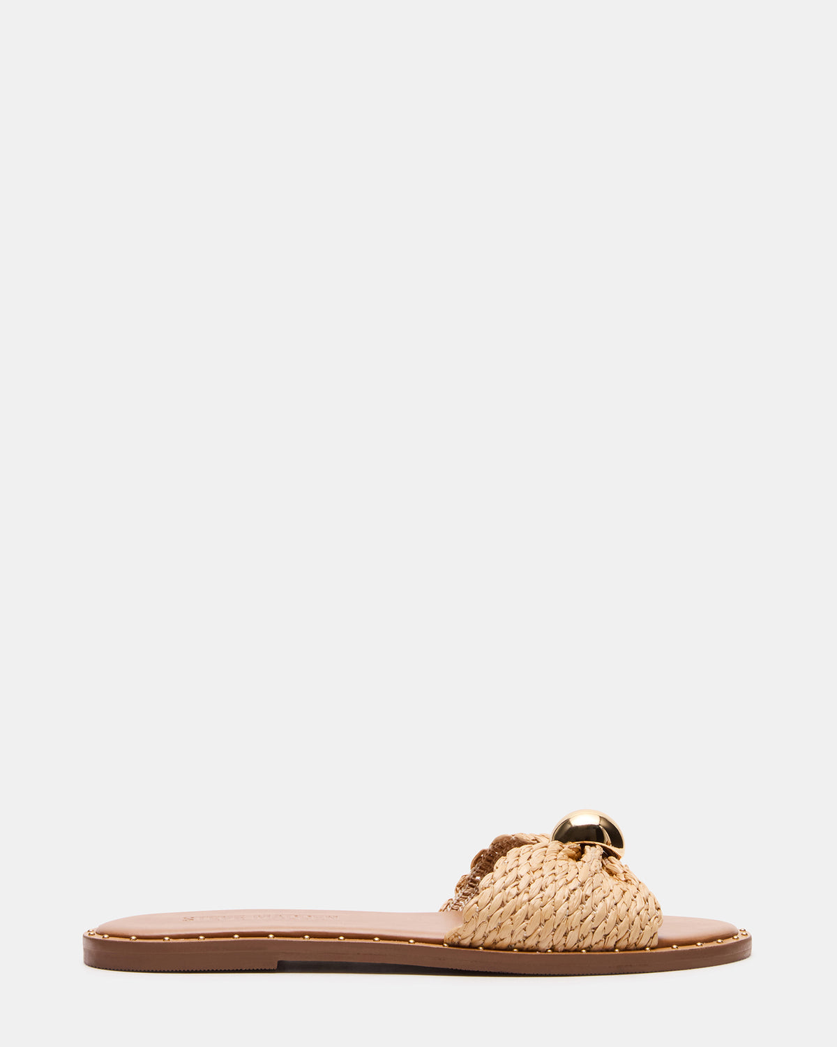 Steve Madden DIPSY Natural Raffia Slide Rounded Toe Women's Sandal
