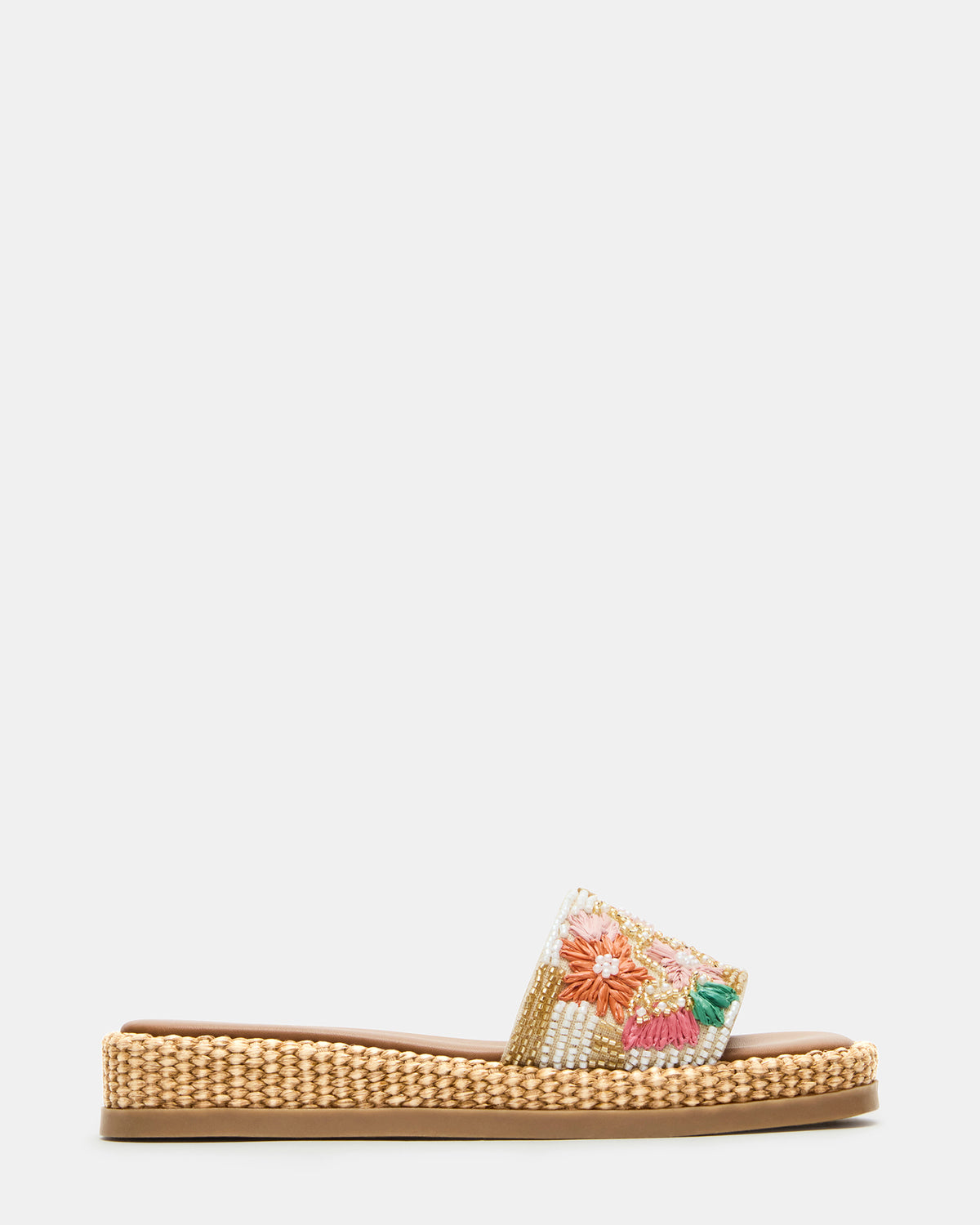 Steve Madden BOARDWALK Floral Multi Women's Raffia Slides