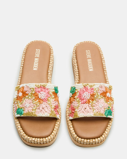 Steve Madden BOARDWALK Floral Multi Women's Raffia Slides