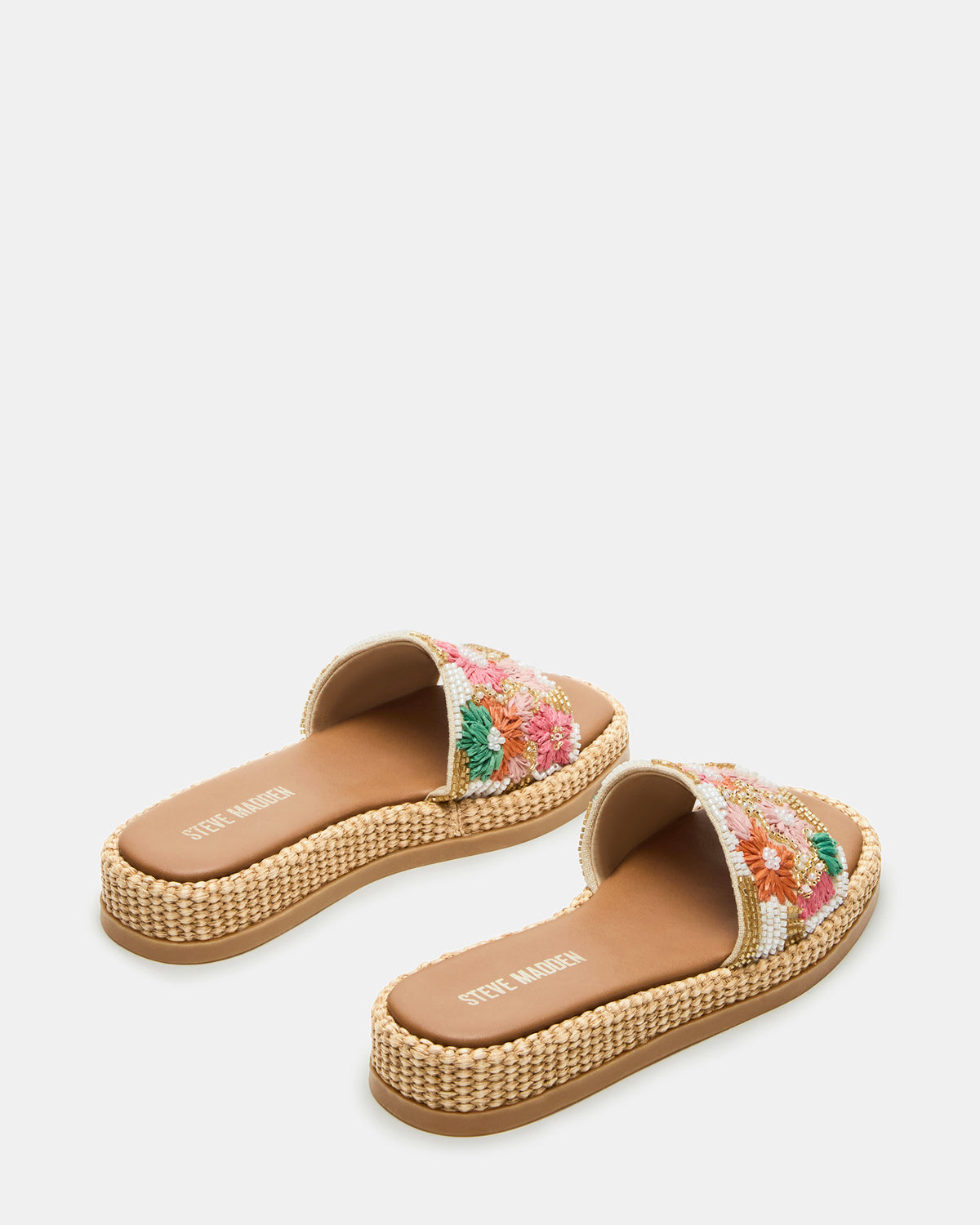 Steve Madden BOARDWALK Floral Multi Women's Raffia Slides