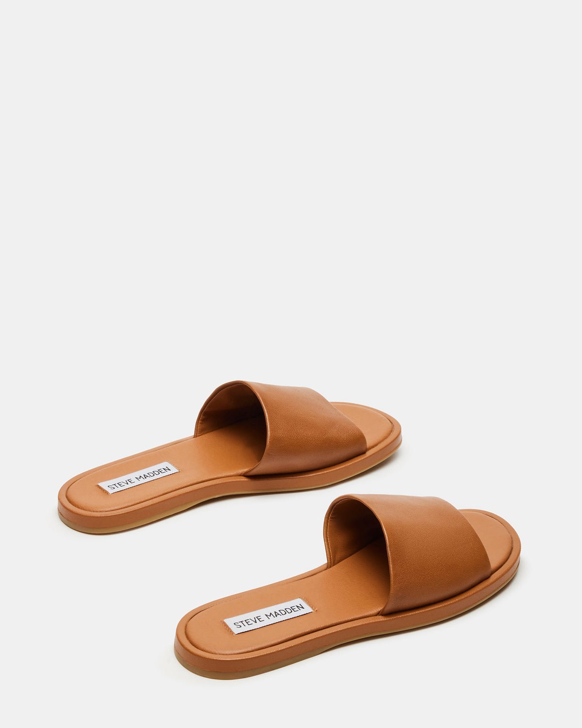 Steve Madden KAYA Brown Leather Slide Sandal | Women's Sandals