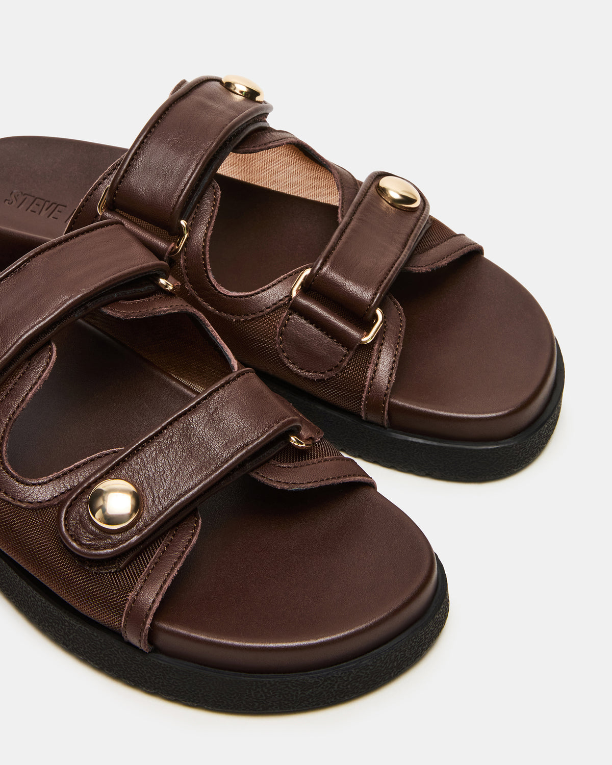 Steve Madden ATHENS Brown Mesh Slide Footbed Flatform Women's Sandal