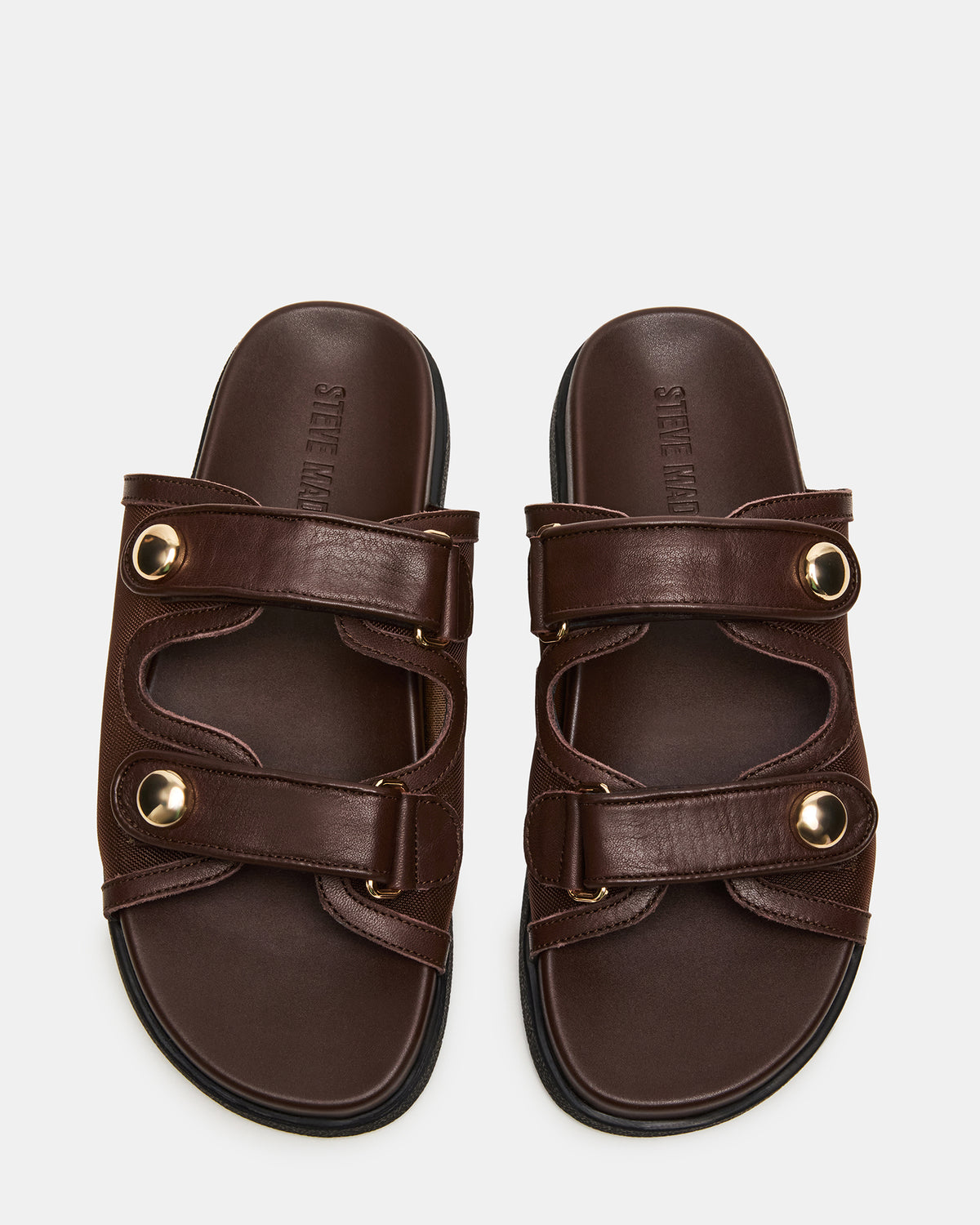 Steve Madden ATHENS Brown Mesh Slide Footbed Flatform Women's Sandal
