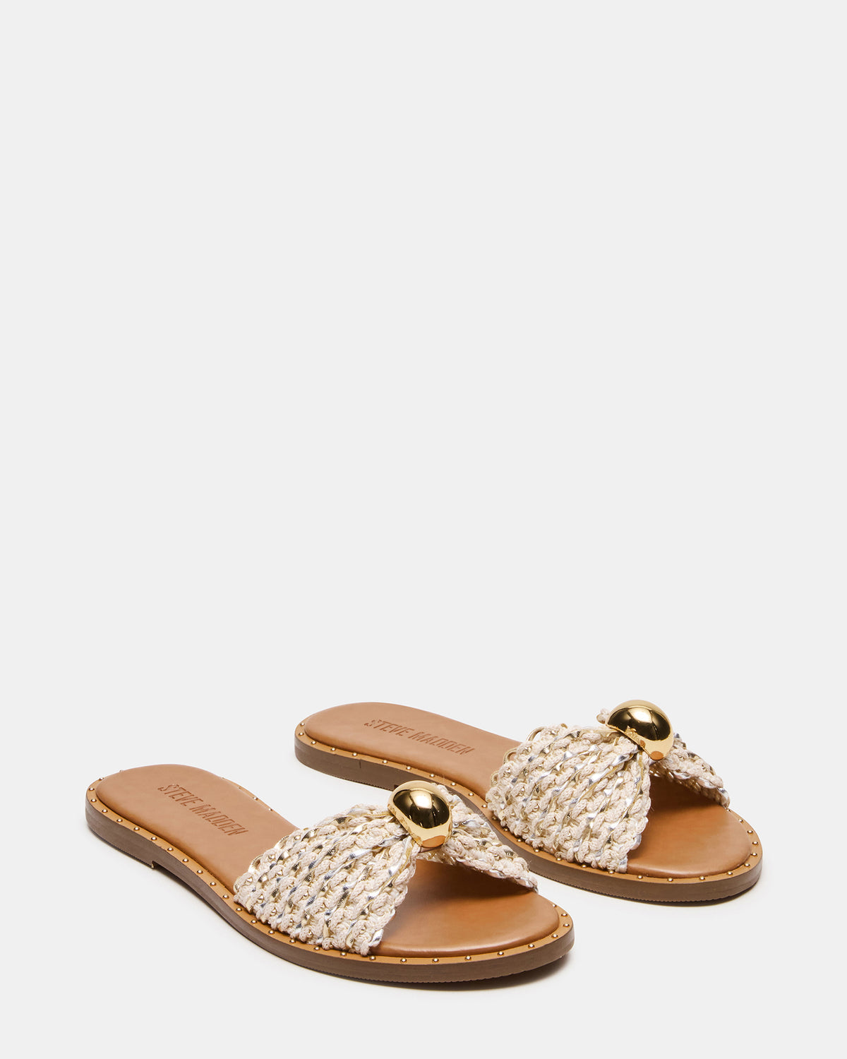 Steve Madden DIPSY Metallic Multi Slide Rounded Toe Women's Sandal