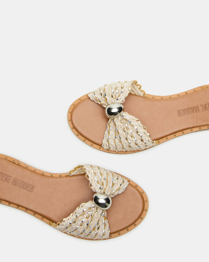 Steve Madden DIPSY Metallic Multi Slide Rounded Toe Women's Sandal