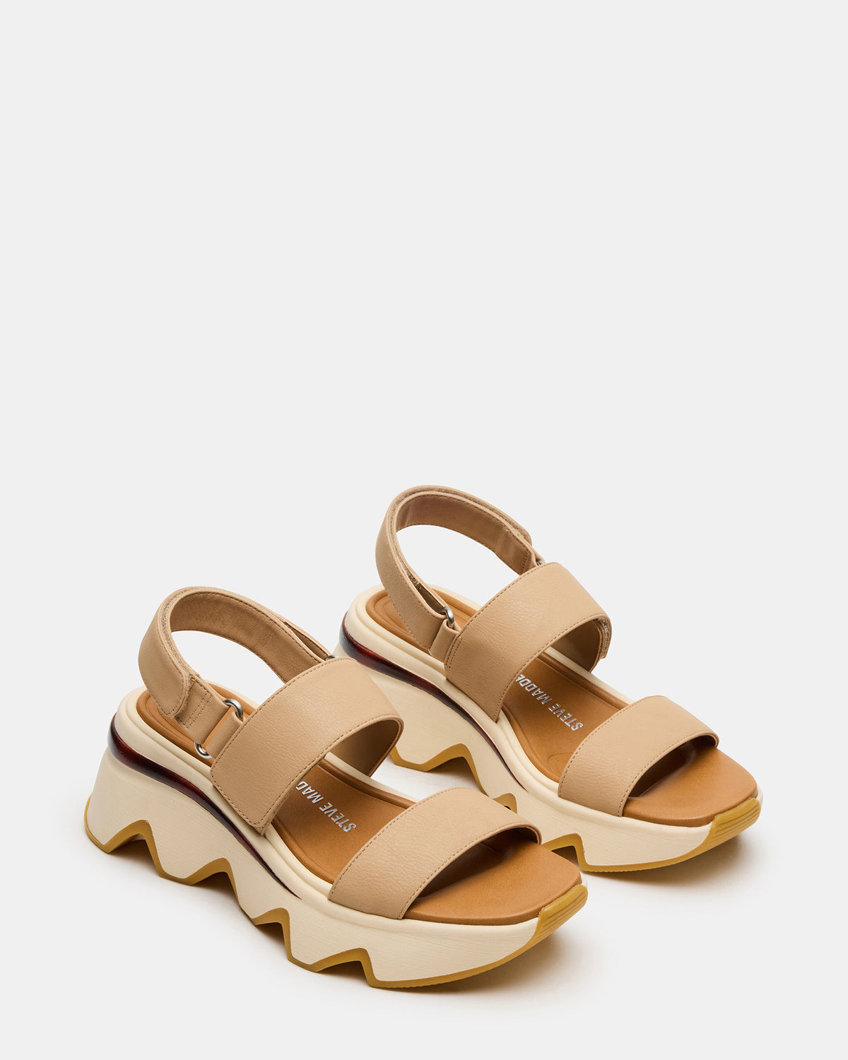 Steve Madden LOCHAN Natural Platform Flatform Strappy Women's Sandal