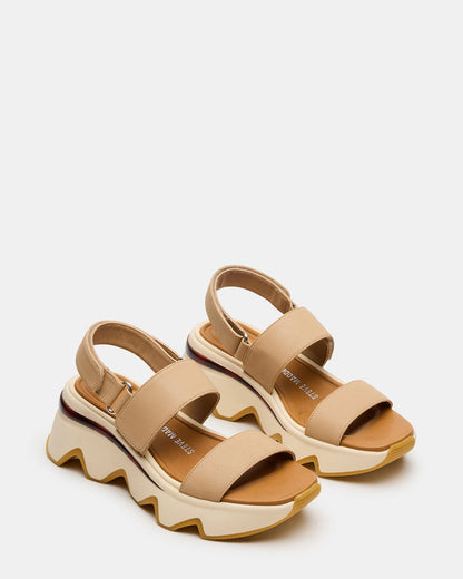 Steve Madden LOCHAN Natural Platform Flatform Strappy Women's Sandal