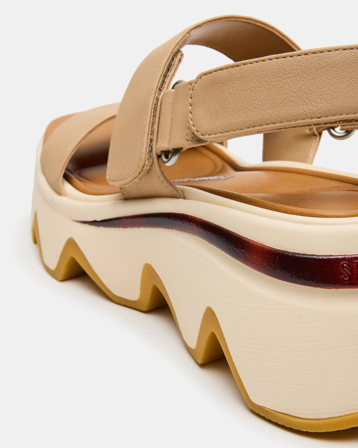 Steve Madden LOCHAN Natural Platform Flatform Strappy Women's Sandal