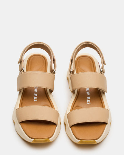 Steve Madden LOCHAN Natural Platform Flatform Strappy Women's Sandal