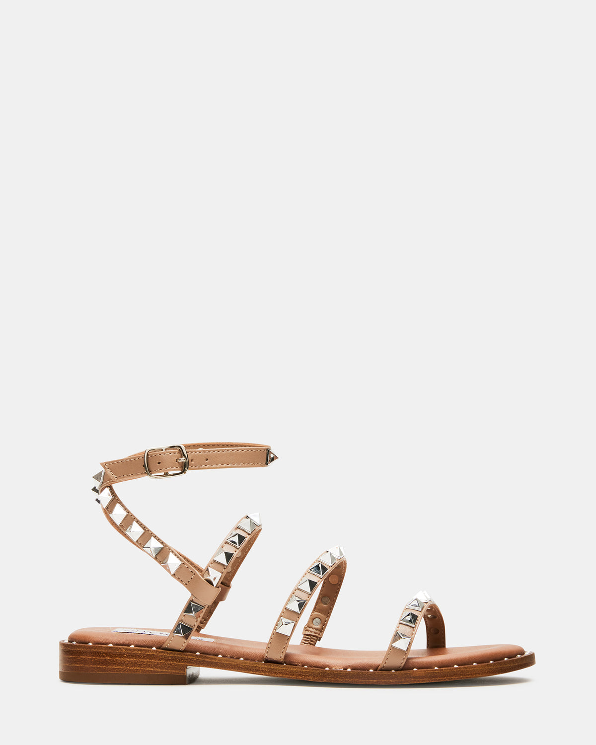 Steve Madden TRAVEL Tan Women's Studded Strappy Sandal