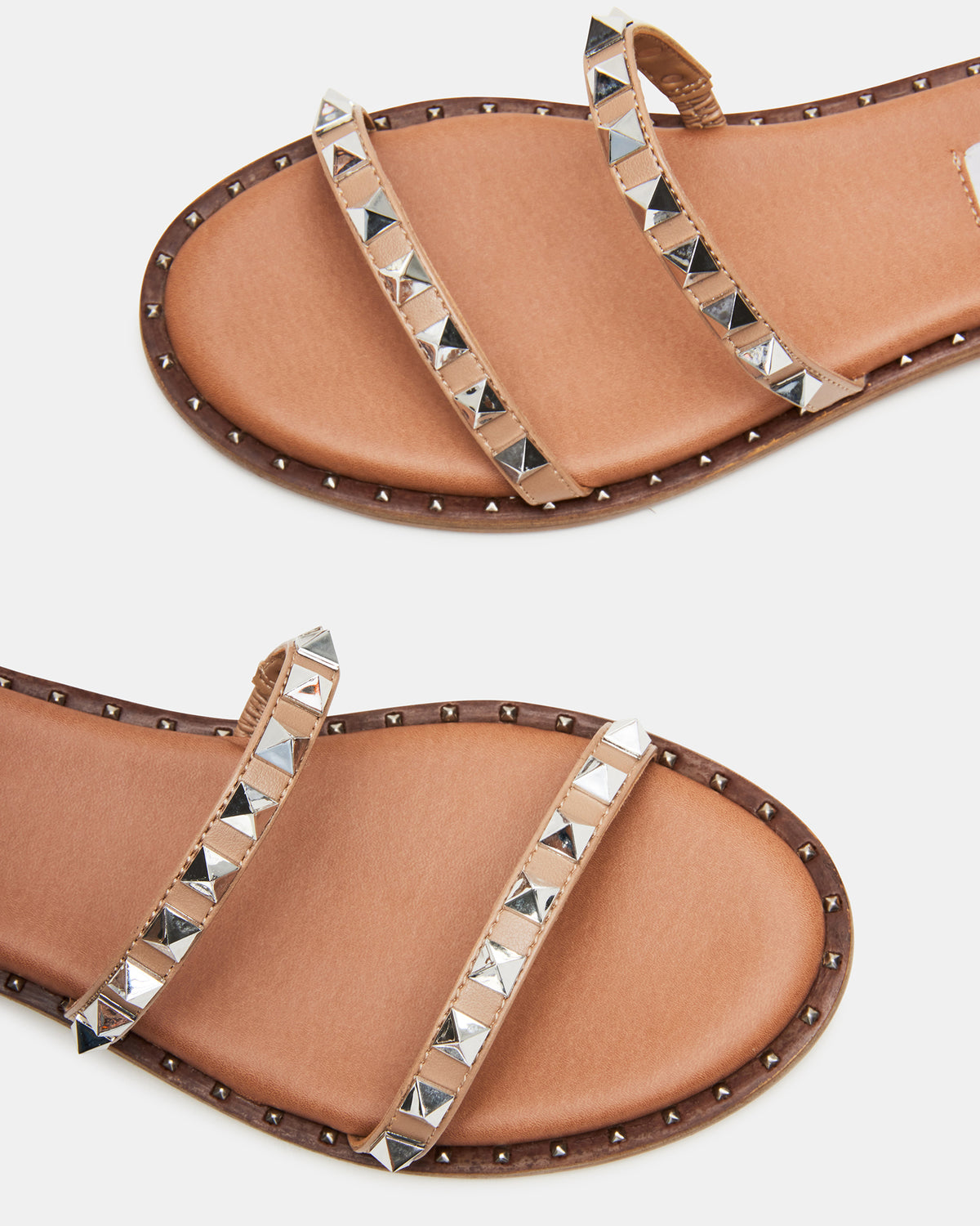 Steve Madden TRAVEL Tan Women's Studded Strappy Sandal