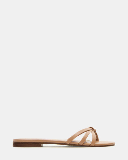 Steve Madden CALISSI Natural Leather Strappy Women's Slide Sandal