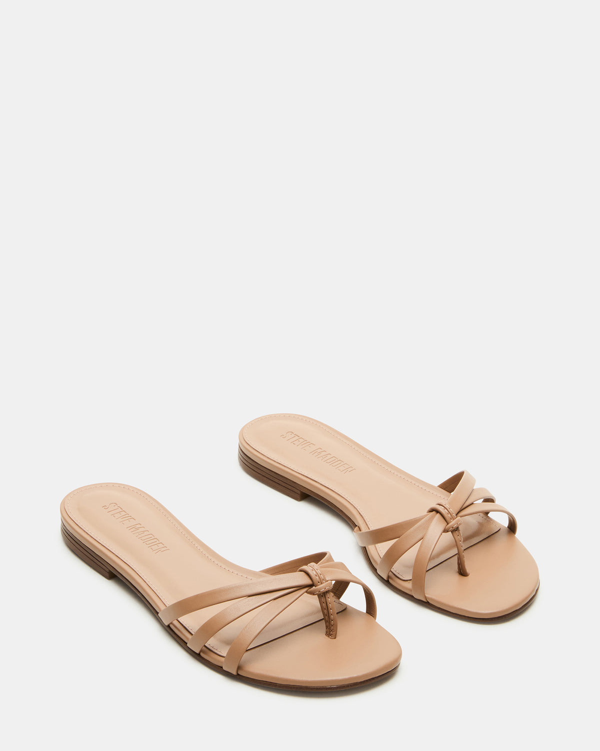 Steve Madden CALISSI Natural Leather Strappy Women's Slide Sandal