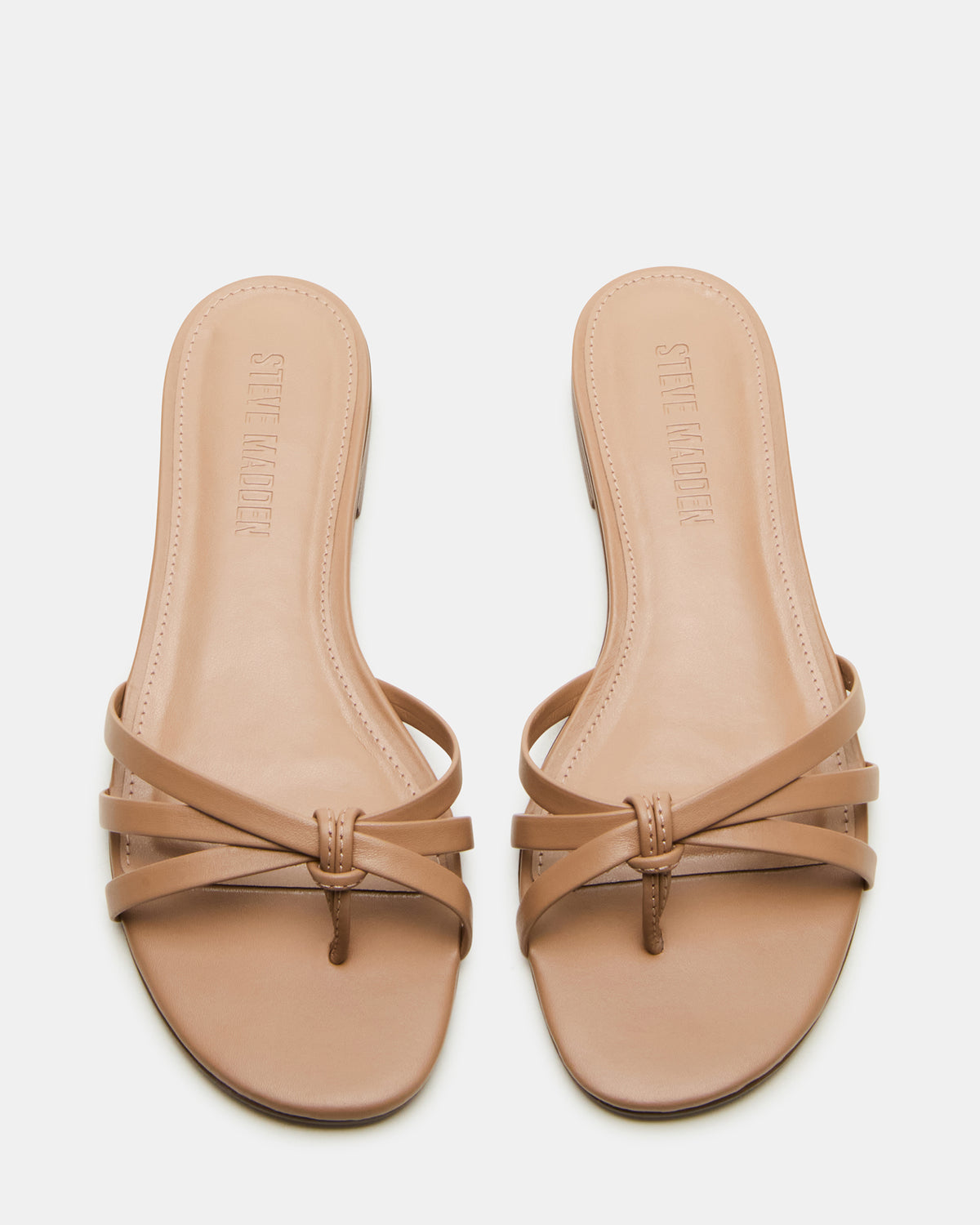 Steve Madden CALISSI Natural Leather Strappy Women's Slide Sandal
