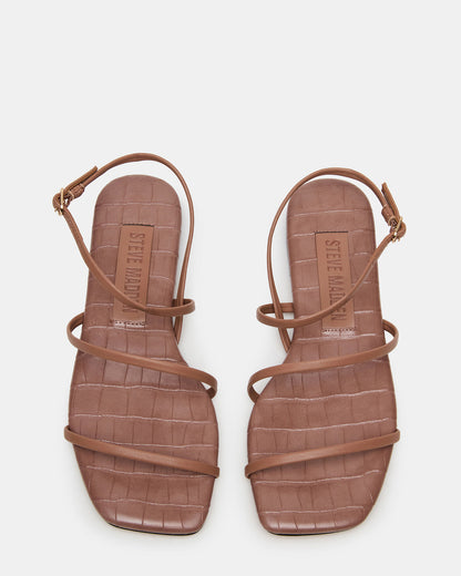Steve Madden TANGO Mocha Square-Toe Strappy Women's Sandal