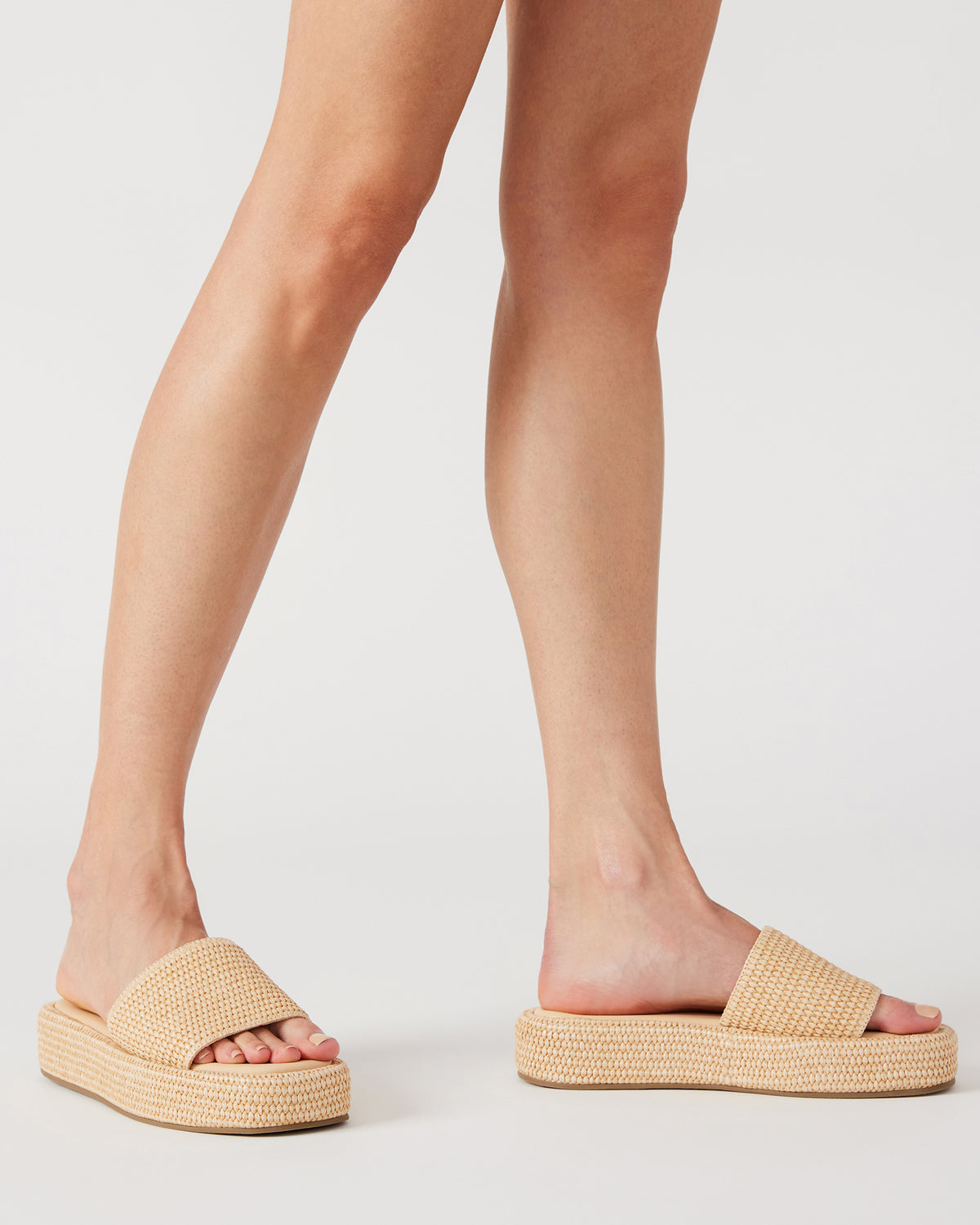 Steve Madden BEACHY Natural Platform Slide Women's Sandal