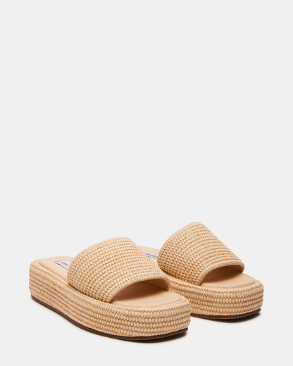 Steve Madden BEACHY Natural Platform Slide Women's Sandal