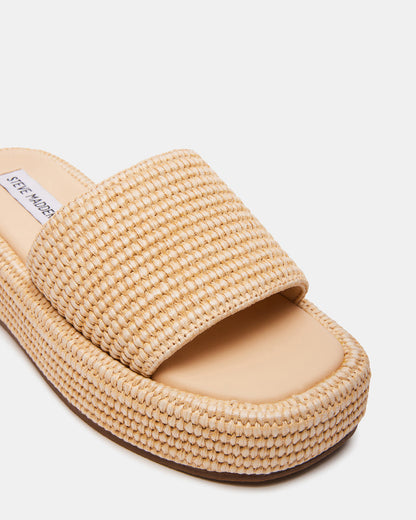 Steve Madden BEACHY Natural Platform Slide Women's Sandal