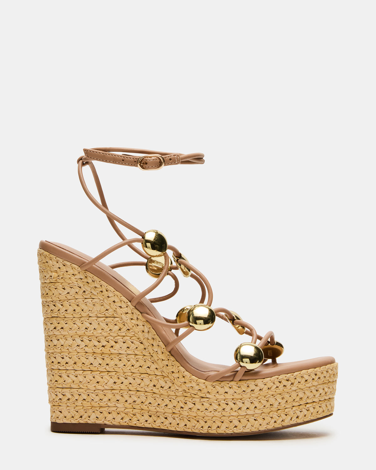 Steve Madden OAKLIE Natural Platform Strappy Wedge Women's Sandal